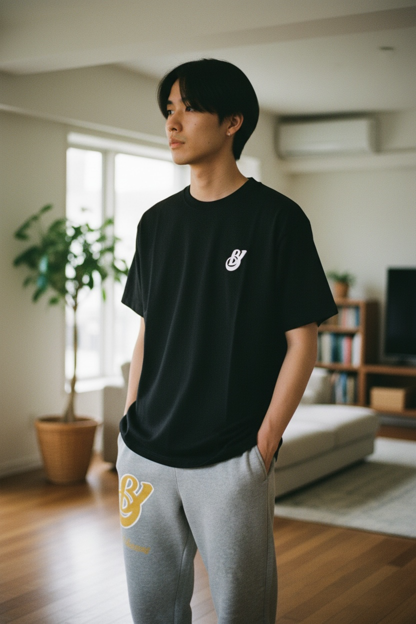 BVビックシルエット半袖Tシャツ ブラック BONITA