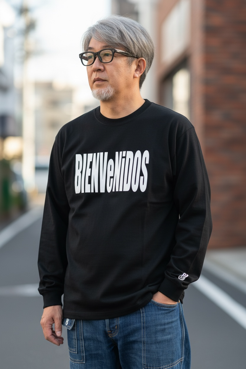 BVノーマルフィット長袖Tシャツ ブラック ENORME