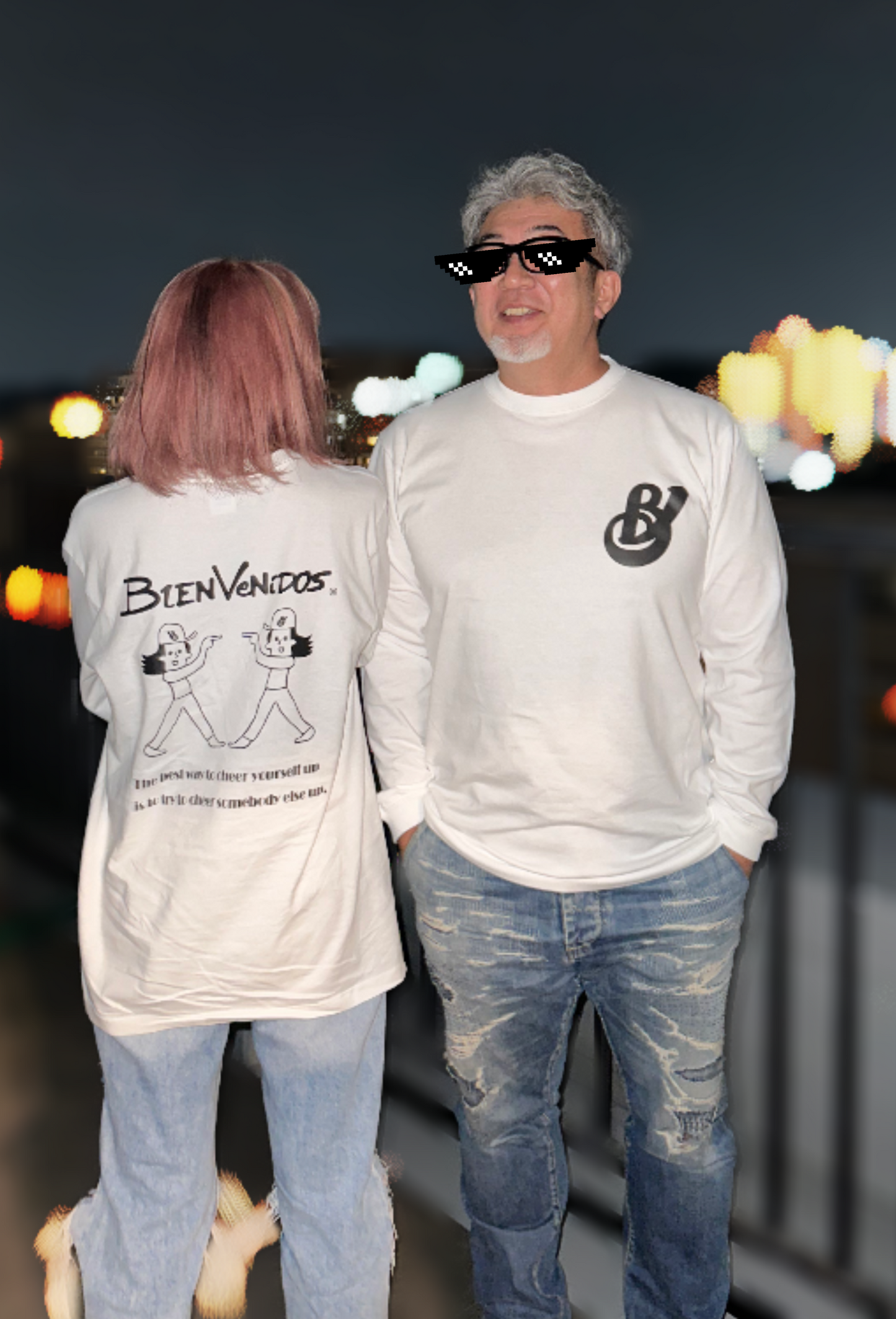 BVノーマルフィット長袖Tシャツ ホワイト DEBUT