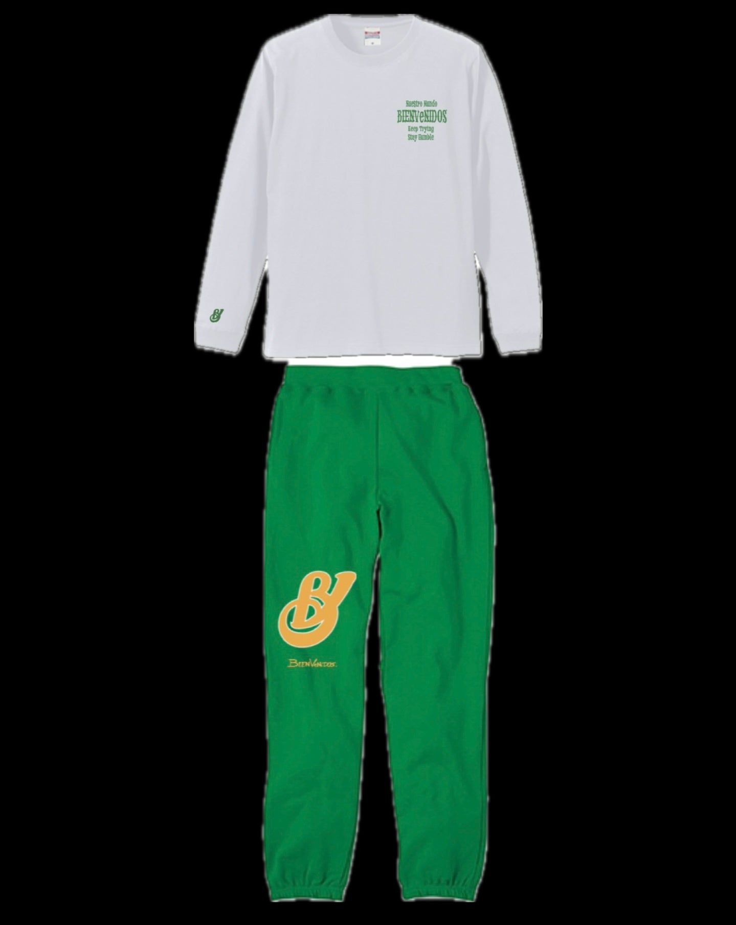BVノーマルフィット長袖Tシャツ　ホワイト　FRENTE