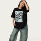 BVビックシルエット半袖Tシャツ ブラック X ホワイト OLA