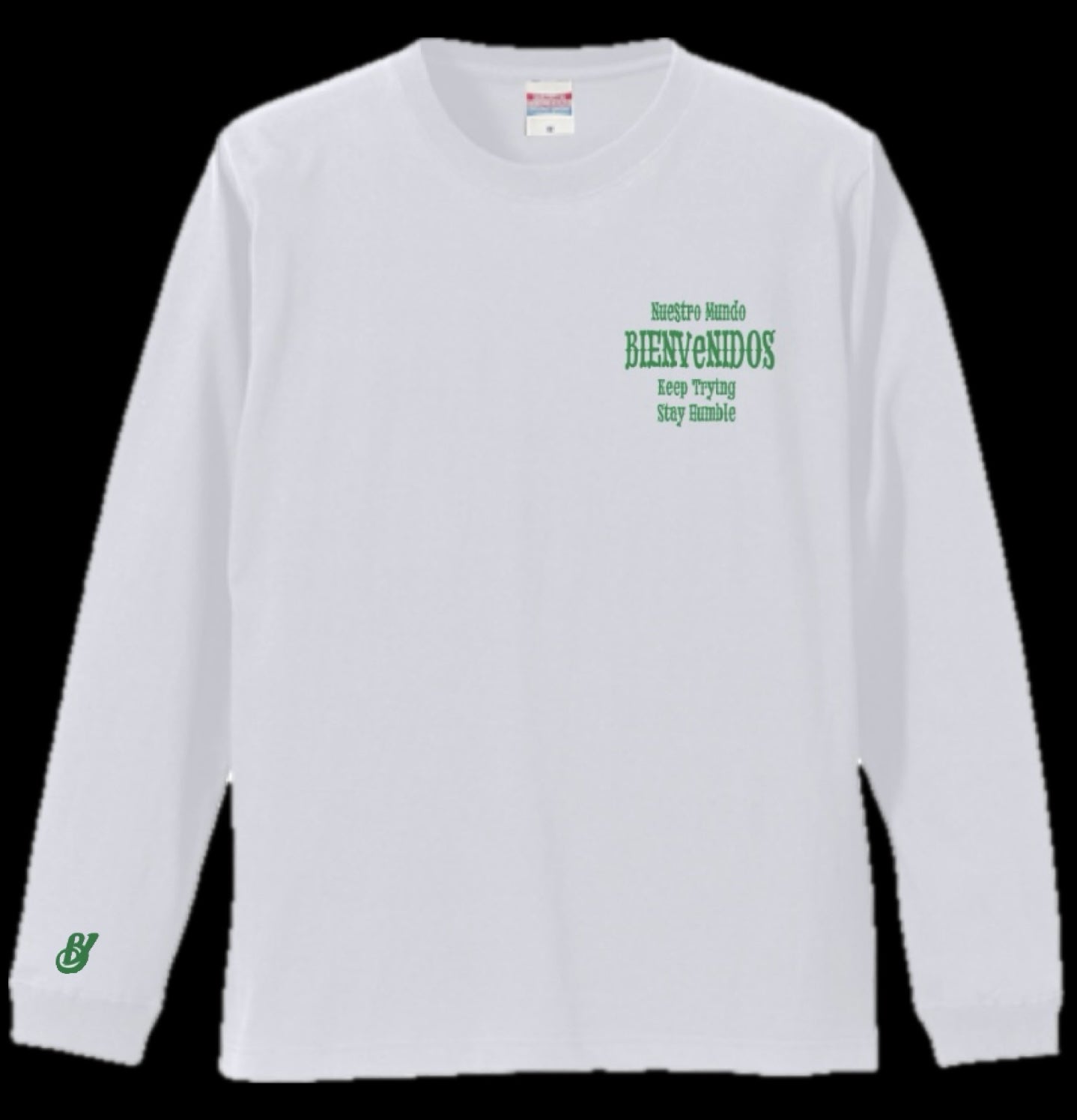 BVノーマルフィット長袖Tシャツ　ホワイト　FRENTE