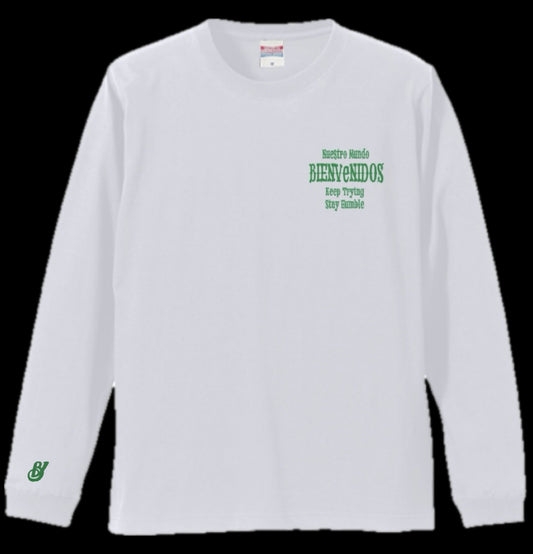 BVノーマルフィット長袖Tシャツ　ホワイト　FRENTE