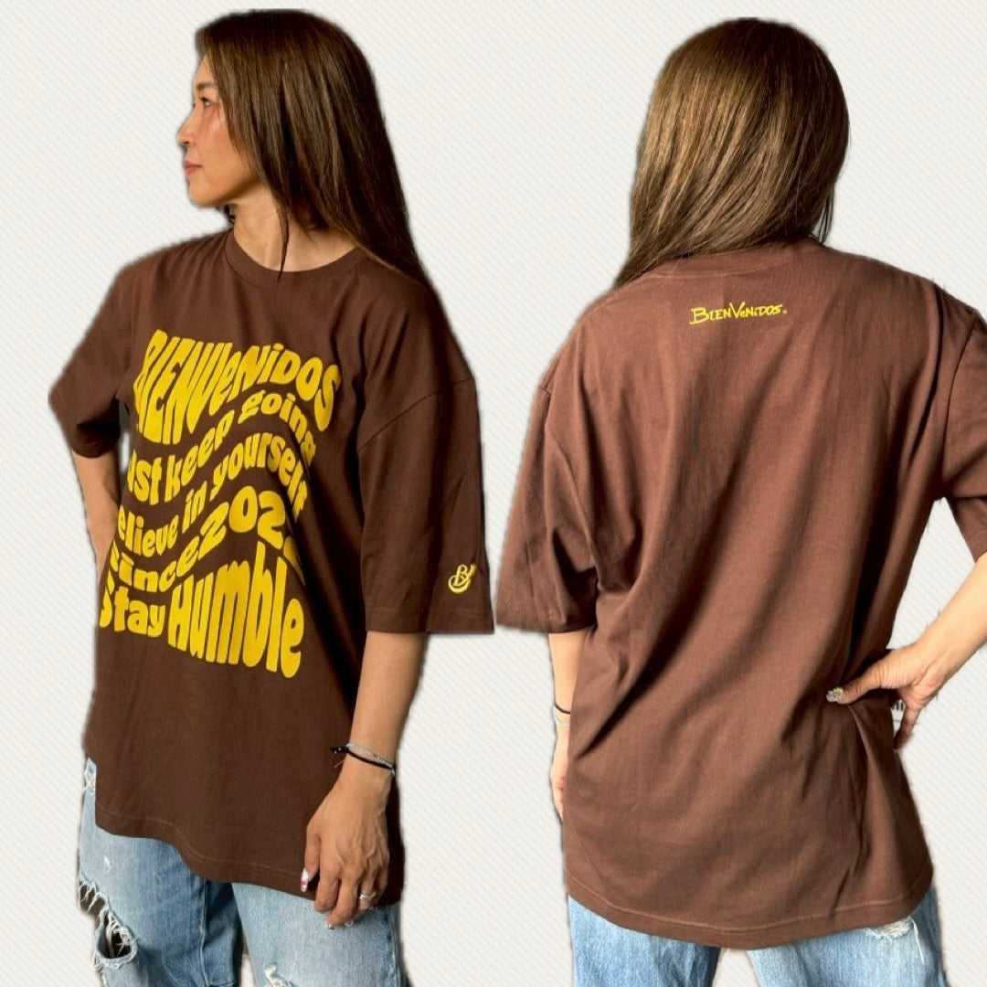 BVビックシルエット半袖Tシャツ ブラウン OLA