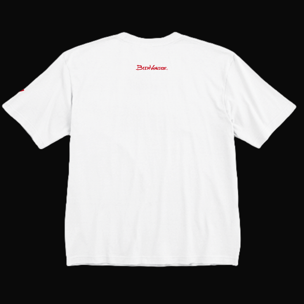 BVビックシルエット半袖Tシャツ ホワイト X レッド OLA