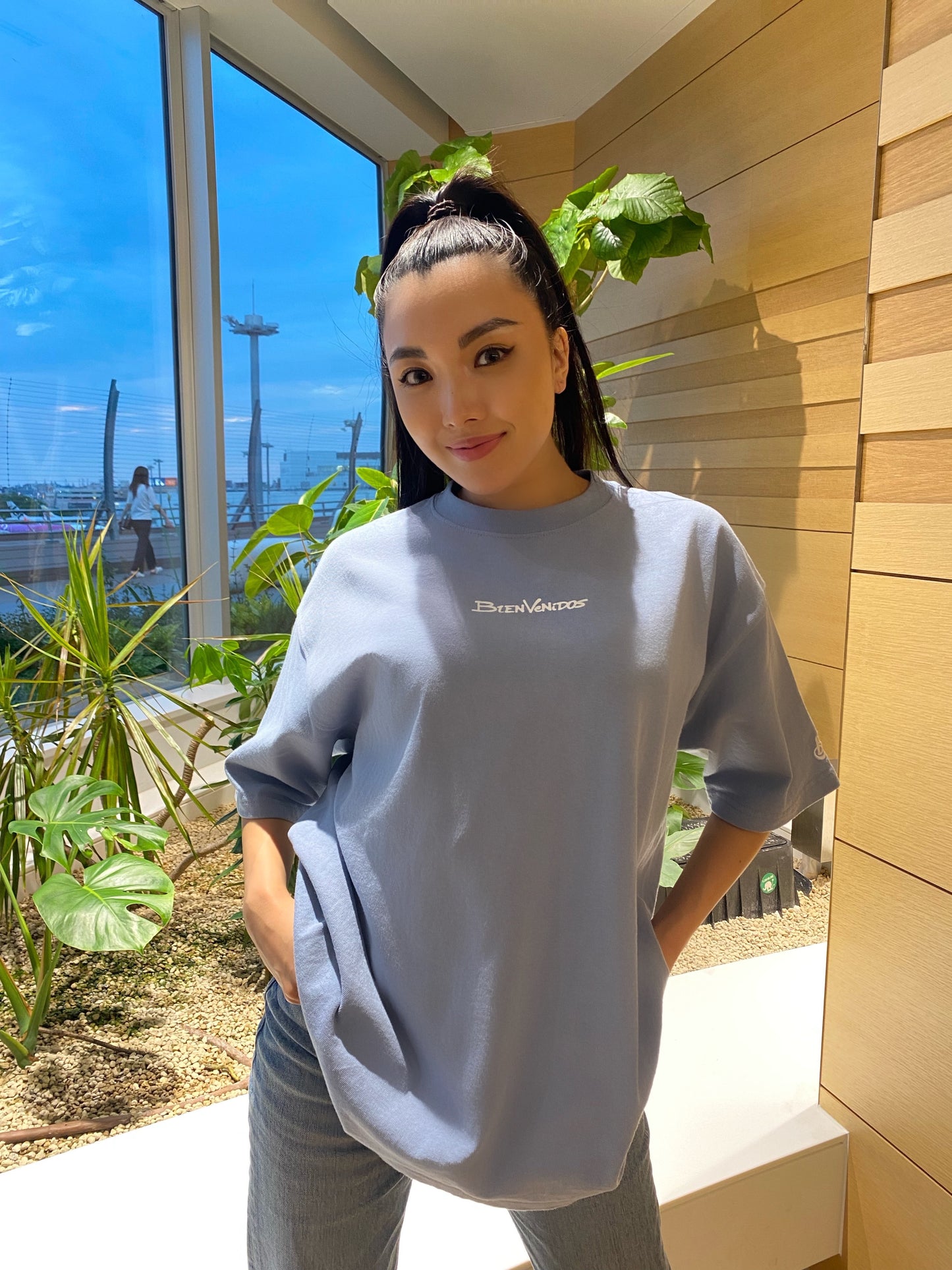 BVビックシルエット半袖Tシャツ　アシッドブルー　SENTIDO